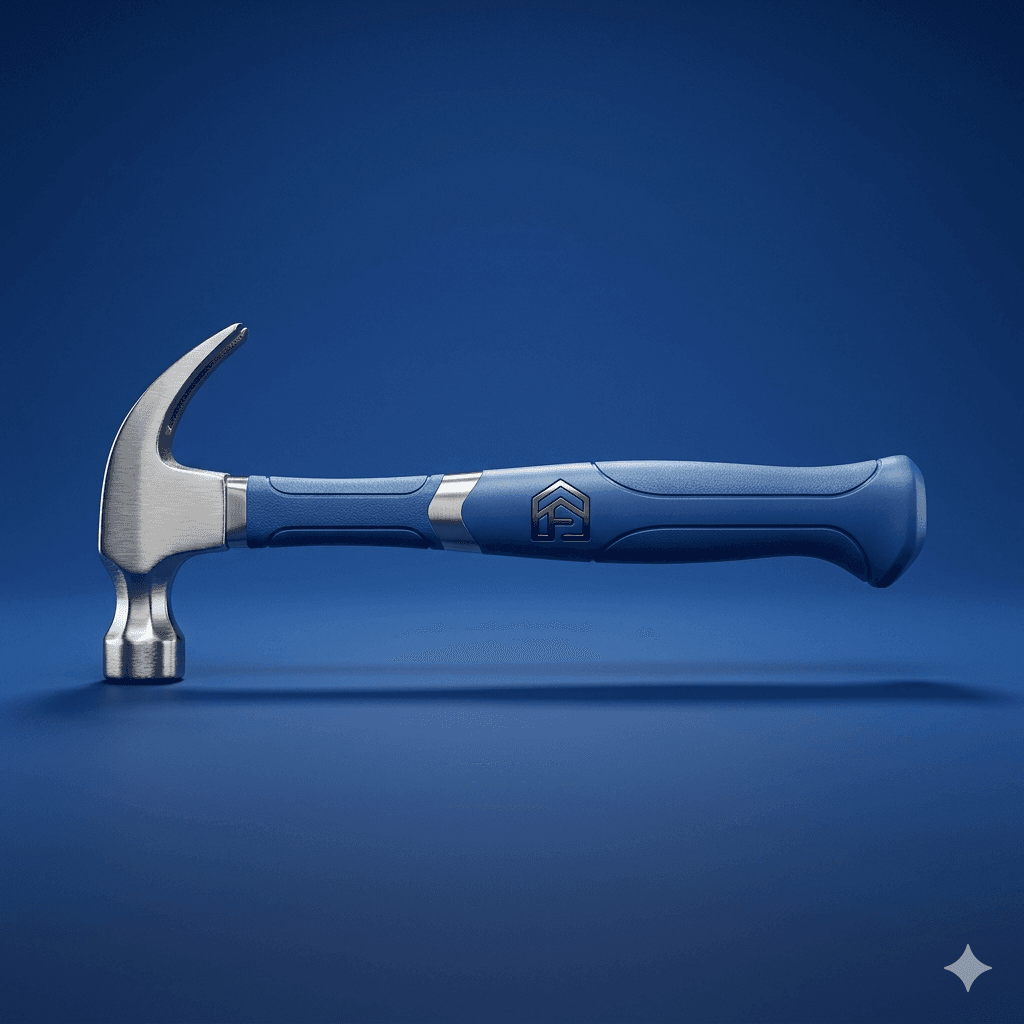Fixpass hammer — silver head and royal-blue handle stamped with the Fixpass mark